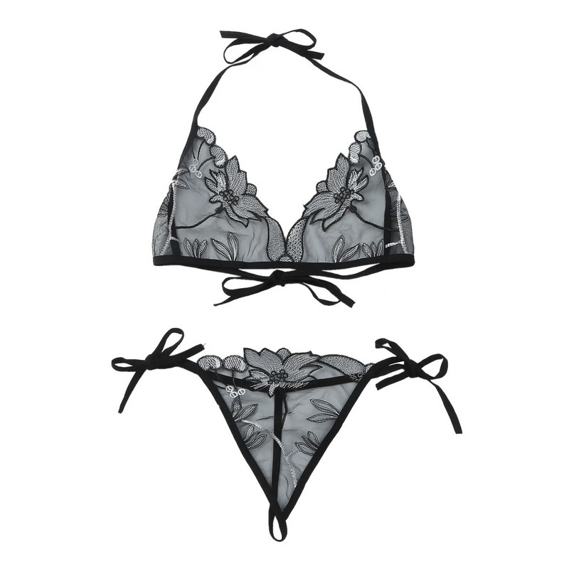 Fehérneműk női csipke Állítható virágos hímzés fehérnemű G string szexi melltartó bugyi szettek Szexi női fehérnemű Lenceria