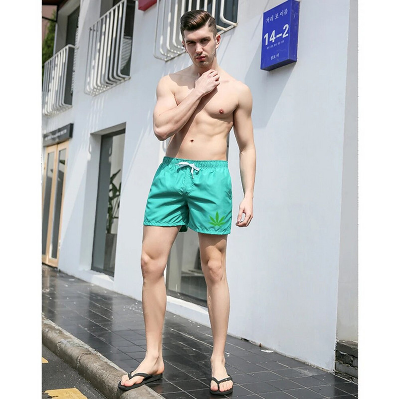 Green Leaves Quick Dry Muške kratke hlače Sport Trčanje Biciklizam Trening Ribolov Plivanje Praznik Surfanje Plaža Boksačice Gaćice