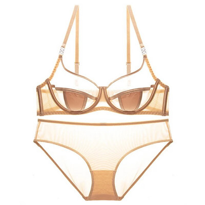 2 τεμάχια σέξι σατινέ σετ εσωρούχων Εξαιρετικά λεπτό μεγάλο στήθος που δείχνει μικρό με ατσάλινα δαχτυλίδια Κοστούμι εσωρούχων με σουτιέν