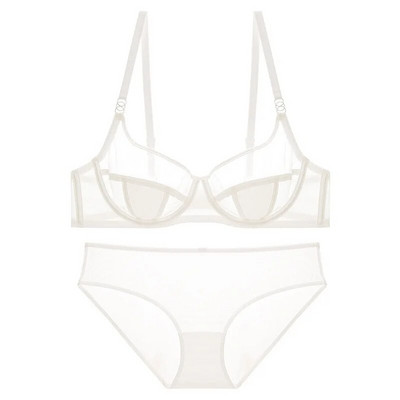 2 τεμάχια σέξι σατινέ σετ εσωρούχων Εξαιρετικά λεπτό μεγάλο στήθος που δείχνει μικρό με ατσάλινα δαχτυλίδια Κοστούμι εσωρούχων με σουτιέν