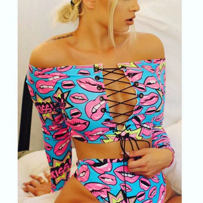 Bikini 2024 Tankini Ženski kupaći kostim Sexy Bandeau Push Up Nove tange s afričkim printom Kupaći kostim na vezanje Biquini kupaći kostim Brazilian