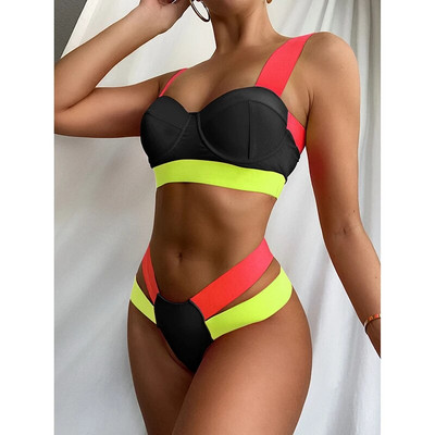 Bikini 2024 Tankini Ženski kupaći kostim Sexy Bandeau Push Up Nove tange s afričkim printom Kupaći kostim na vezanje Biquini kupaći kostim Brazilian