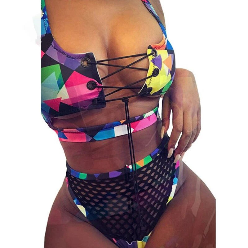 Bikini 2024 Tankini Ženski kupaći kostim Sexy Bandeau Push Up Nove tange s afričkim printom Kupaći kostim na vezanje Biquini kupaći kostim Brazilian