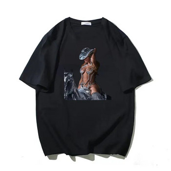 Νέο Summer Plus Size Γυναικεία Singer RenaissanceT πουκάμισο Beyonce Rode A Horse Print Oversized TOP βαμβακερά ανδρικά μπλουζάκια μόδας