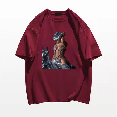 Nova ljetna ženska majica velikih veličina Singer Renaissance Beyonce Rode A Horse Print Prevelika pamučna muška majica Modna odjeća
