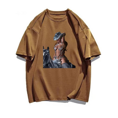 Nova ljetna ženska majica velikih veličina Singer Renaissance Beyonce Rode A Horse Print Prevelika pamučna muška majica Modna odjeća