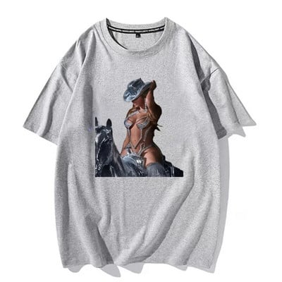 Nova ljetna ženska majica velikih veličina Singer Renaissance Beyonce Rode A Horse Print Prevelika pamučna muška majica Modna odjeća