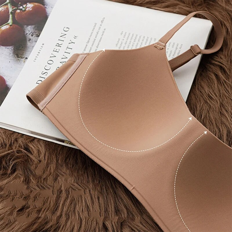 Γυναικείο σουτιέν χωρίς ραφές Λεπτό ένα κομμάτι Push Up Εσώρουχα μη συρμάτινα μονόχρωμα μαλακά εσώρουχα ελαστικά κατά της χαλάρωσης Γυναικεία σέξι σουτιέν