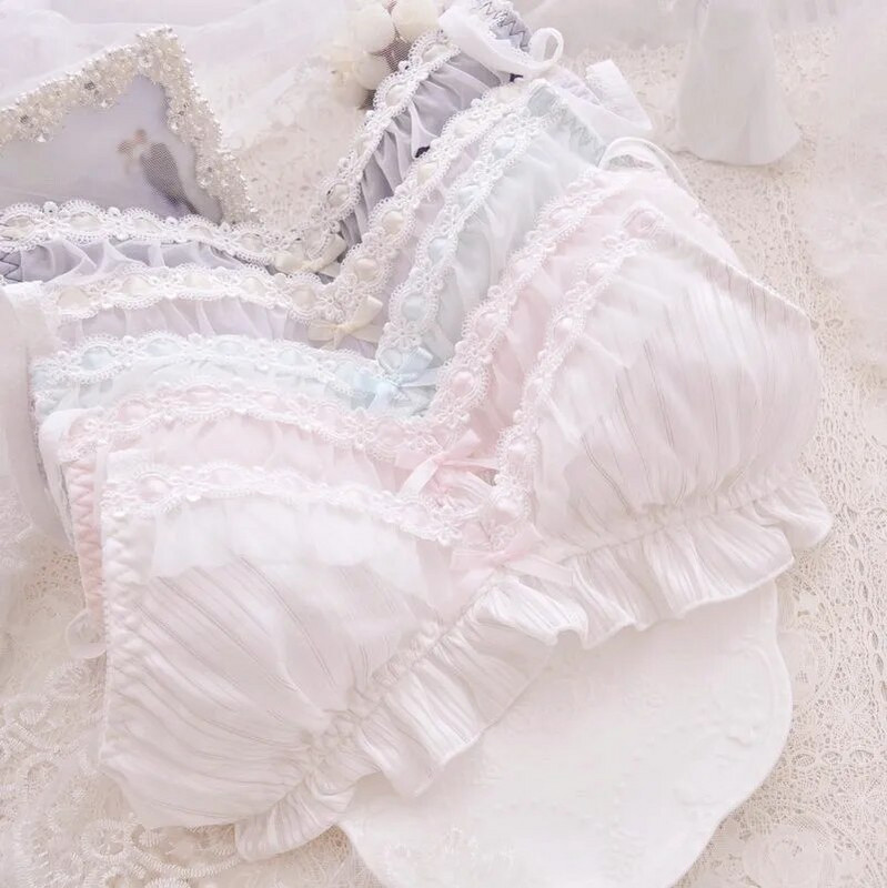 Kawaii donje rublje Udobni grudnjak Bikini set Lolita Girl Slatka mašna Grudnjak i gaćice Komplet donjeg rublja Grudnjaci Gaćice Ženski grudnjak i gaćice