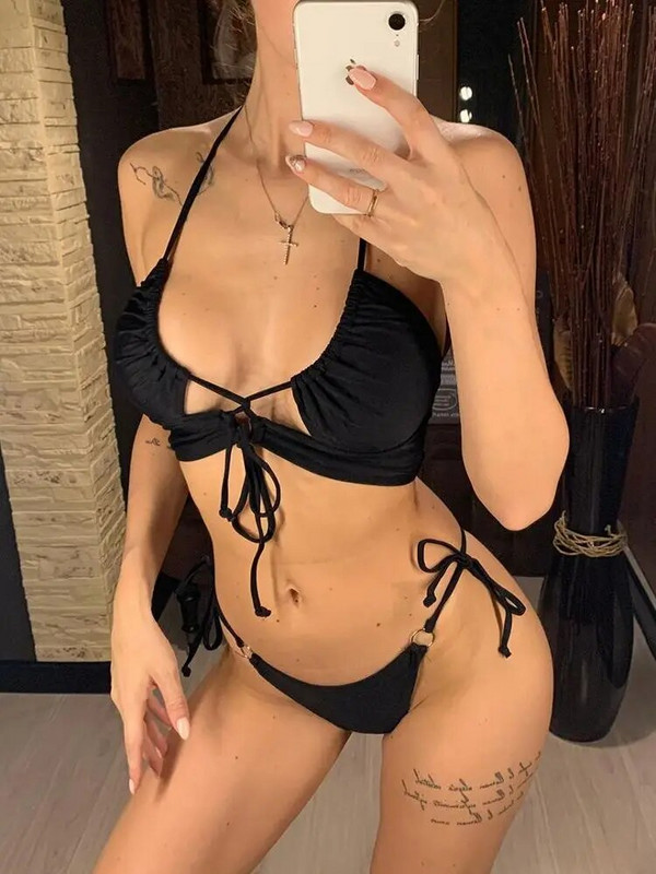 Sexy High Cut Leopard Bikini Γυναικείο μαγιό Γυναικείο μαγιό δύο τεμαχίων μπικίνι Lace Up Μαγιό μπάνιου V1708