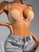 Női szexi Push Up melltartó Cross Back Deep U alakú női estélyi ruha hát nélküli melltartó