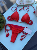 Ženski bikini Novi jednobojni kupaći kostim od konopa od posebne tkanine u više boja