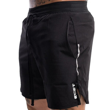 Нови мъжки къси панталони за фитнес бодибилдинг Мъжки летни фитнес зали Тренировка Мъжки дишащи бързосъхнещи спортни дрехи Jogger Плажни къси панталони