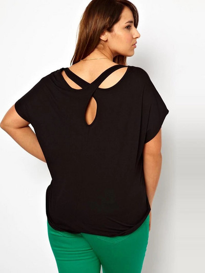 Ljetna elegantna ženska majica velikih veličina s križanim leđima, kratkih rukava u stilu šišmiša, široka ležerna majica velikih veličina, radna uredska majica 6XL 7XL