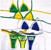 Seksi vez, brazilska zastava, kontrast, podijeljeni bikini set, ženski kupaći kostim Patchwork kupaći kostim zgodne odjeće, ljetna odjeća za plažu