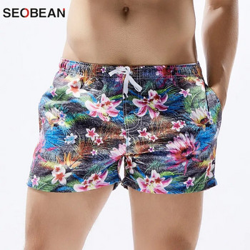 Къси панталони на марката SEOBEAN цветни мъжки борд шорти мъжки летни плажни шорти къси панталони за мъже