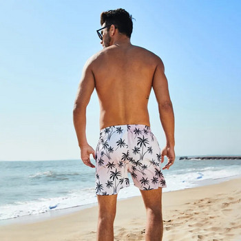 Мъжки плажни шорти 2024 Летни нови бързосъхнещи бански шорти с щампи Бански костюми Мъжки дишащи ежедневни спортни бански гащи
