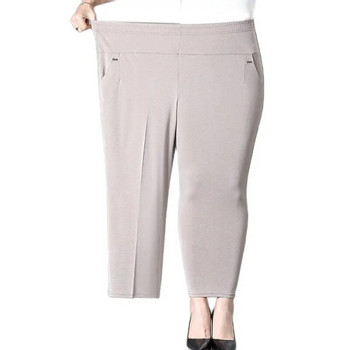 Дамски панталони на средна възраст 2023 Нови летни тънки еластични широки прави панталони с висока талия Ежедневни женски панталони 5XL 6XL 7XL 8XL