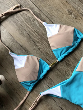 2023 Секси бикини, многоцветни бански костюми Дамски бански комплект Push Up Ribed Bikini Комплект бразилски бански костюм Плажно облекло Bather Biquini