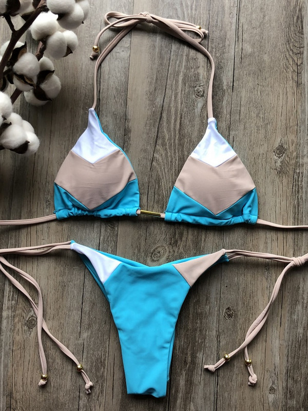 2023 Seksi bikini višebojni kupaći kostim Ženski kupaći kostim Push Up rebrasti bikini set Brazilski kupaći kostim Odjeća za plažu Bather Biquini