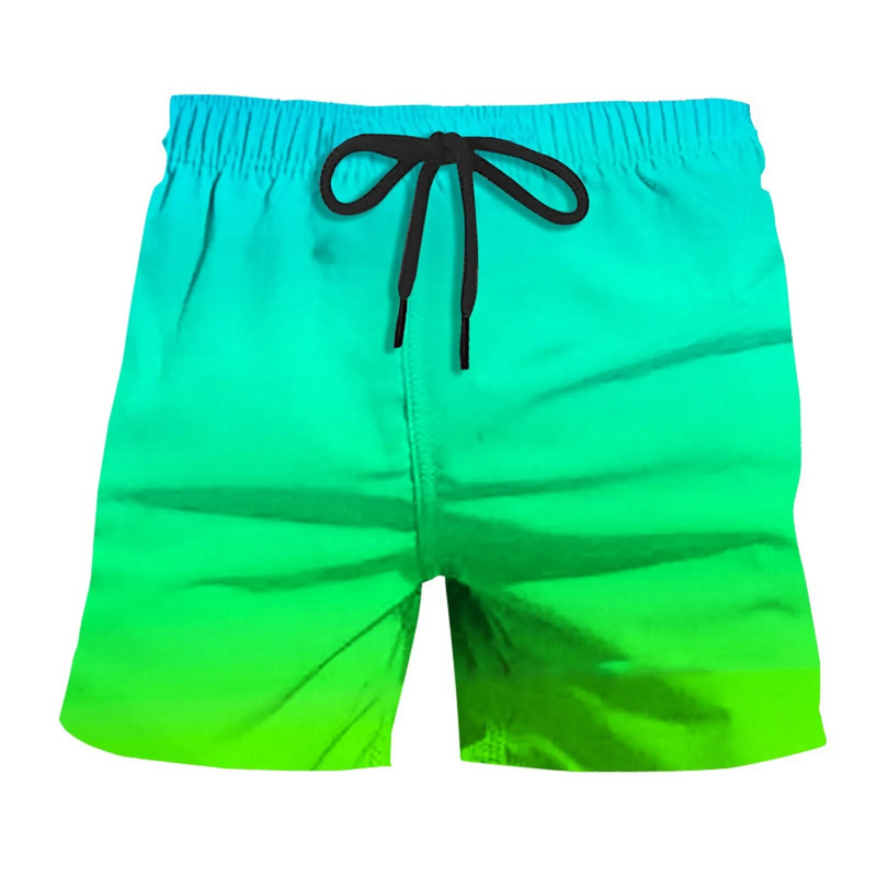 2023-as férfi sport rövid színátmenetes úszónadrág nyári Quick Dry Pocket Beach Shorts Hawaii Board Shorts Férfi Ruházat Futás Edzés