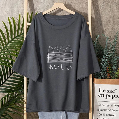Plus Size 6XL 150KG Tricou de vară pentru femei Tricou cu mânecă scurtă casual alb negru Topuri mari cu gâtul O pentru femei Homewear Top