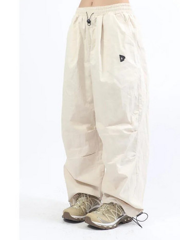 HOUZHOU Извънгабаритни карго парашутни панталони Дамски панталони с широки крачоли в японски стил Gorpcore Хипи широки широки ретро панталони Спортни панталони