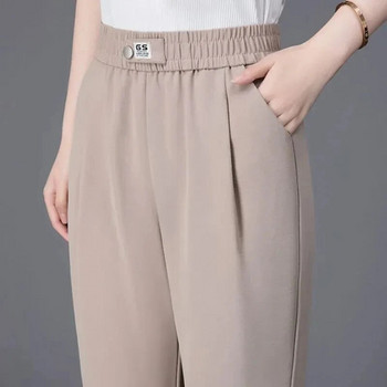 Καλοκαιρινό λεπτό μασίφ παντελόνι Harun Ice Nine Point Casual φαρδύ μεγάλο ραπανάκι παντελόνι Νέα μόδα απλότητα γυναικεία ρούχα