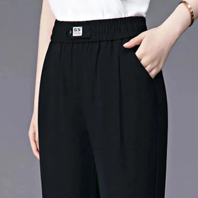 Vasaros plonos kietos aukšto juosmens Harun kelnės ledinės devynių taškų laisvalaikio laisvos didelės ridikėlių kelnės Nauja mada Paprastumas Moteriški drabužiai