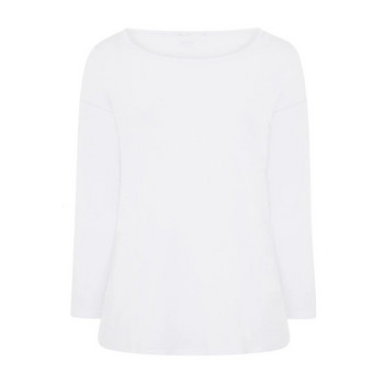 Plus Size Ανοιξιάτικο Φθινοπωρινό Κομψό Βαμβακερό T-shirt Μακρυμάνικο Μασίφ Λευκό Basic Μπλουζάκια Μπλουζάκι Μεγάλο Μέγεθος Casual 4XL 5XL 6XL 7XL