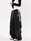 HOUZHOU Vintage Cargo hlače Ženske vrećaste Harajuku Y2k korejske ulične hlače Oversize Padobran Trenirke Hip Hop Široke Joggers Hippie