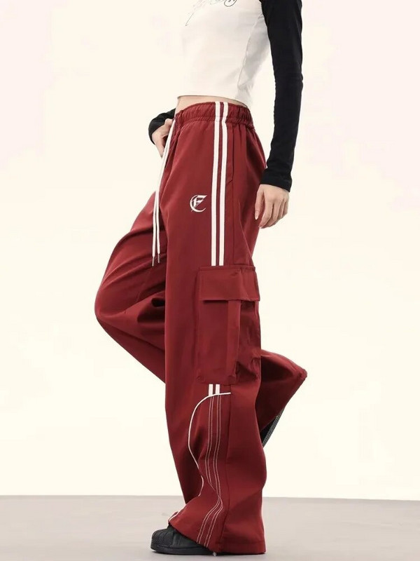 HOUZHOU Vintage Cargo hlače Ženske vrećaste Harajuku Y2k korejske ulične hlače Oversize Padobran Trenirke Hip Hop Široke Joggers Hippie