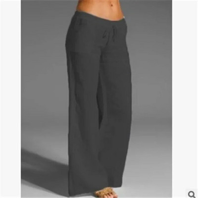 2024, vară, bumbac, in, pantaloni pentru femei, supradimensionați, negri, cu picioare largi, pantaloni casual, pentru femei, la modă, largi, la modă, pentru doamne