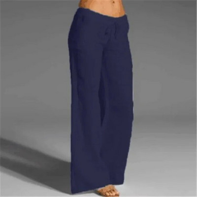2024, vară, bumbac, in, pantaloni pentru femei, supradimensionați, negri, cu picioare largi, pantaloni casual, pentru femei, la modă, largi, la modă, pentru doamne