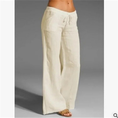 2024, vară, bumbac, in, pantaloni pentru femei, supradimensionați, negri, cu picioare largi, pantaloni casual, pentru femei, la modă, largi, la modă, pentru doamne
