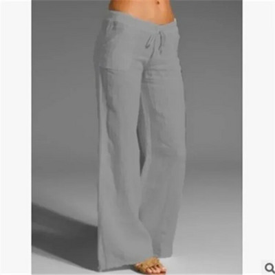 2024, vară, bumbac, in, pantaloni pentru femei, supradimensionați, negri, cu picioare largi, pantaloni casual, pentru femei, la modă, largi, la modă, pentru doamne