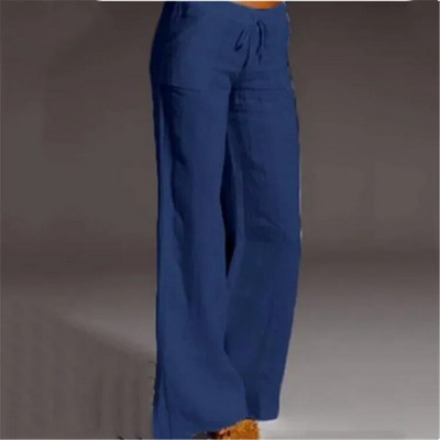 2024, vară, bumbac, in, pantaloni pentru femei, supradimensionați, negri, cu picioare largi, pantaloni casual, pentru femei, la modă, largi, la modă, pentru doamne