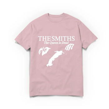 Тениска Smiths The Queen Is Dead, висококачествена памучна тениска с къс ръкав, ежедневна О-образно деколте, черна инди блуза Morrissey от 1980 г., голям размер
