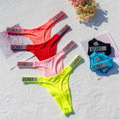 Chiloți pentru femei Lenjerie sexy cu stras strălucitor pentru femei cu talie joasă Lenjerie de corp pentru femeie Secret G-string Culoare neon Tanga pentru femei