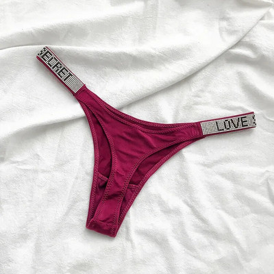 Chiloți pentru femei Lenjerie sexy cu stras strălucitor pentru femei cu talie joasă Lenjerie de corp pentru femeie Secret G-string Culoare neon Tanga pentru femei
