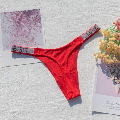 Chiloți pentru femei Lenjerie sexy cu stras strălucitor pentru femei cu talie joasă Lenjerie de corp pentru femeie Secret G-string Culoare neon Tanga pentru femei