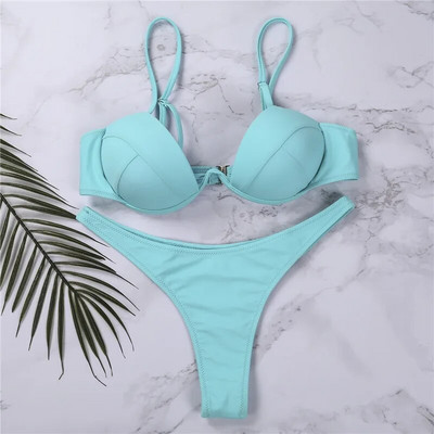 Seksi ženski kompleti Push Up bikinija Jednobojni crno-bijeli kupaći kostimi za plažu s niskim izrezom za žene V-izrez Podstavljeni kupaći kostim Bikini 2023