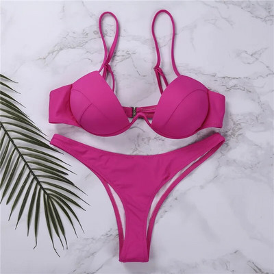 Seksi ženski kompleti Push Up bikinija Jednobojni crno-bijeli kupaći kostimi za plažu s niskim izrezom za žene V-izrez Podstavljeni kupaći kostim Bikini 2023