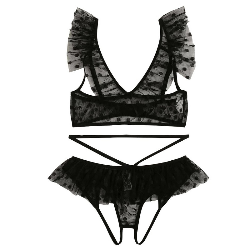 Ženska donja odjeća Blacklace komplet donjeg rublja Ultra-tanki komplet grudnjaka velike veličine Komplet donjeg rublja Rashlađujuća prozračna odjeća za spavanje Donje rublje