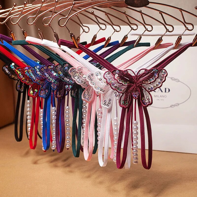 Seksualios moteriškos kelnaitės, nėriniai, moteriškos apatinės kelnaitės Erotiškos kelnaitės Karštas skaidrus apatinis trikotažas Moteriškas, siuvinėti G-styga