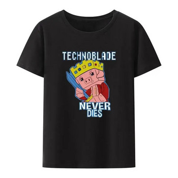 Αστεία Technoblade Never Dies Γραφικά μπλουζάκια κινουμένων σχεδίων Γυναικεία και ανδρικά ρετρό στυλ σε συν μέγεθος βαμβακερό μπλουζάκι Harajuku Casual πουκάμισο