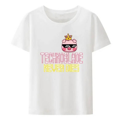 Αστεία Technoblade Never Dies Γραφικά μπλουζάκια κινουμένων σχεδίων Γυναικεία και ανδρικά ρετρό στυλ σε συν μέγεθος βαμβακερό μπλουζάκι Harajuku Casual πουκάμισο