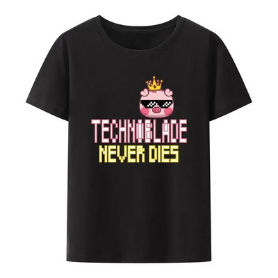 Αστεία Technoblade Never Dies Γραφικά μπλουζάκια κινουμένων σχεδίων Γυναικεία και ανδρικά ρετρό στυλ σε συν μέγεθος βαμβακερό μπλουζάκι Harajuku Casual πουκάμισο