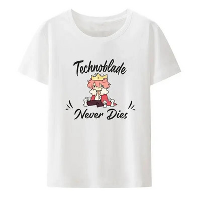 Αστεία Technoblade Never Dies Γραφικά μπλουζάκια κινουμένων σχεδίων Γυναικεία και ανδρικά ρετρό στυλ σε συν μέγεθος βαμβακερό μπλουζάκι Harajuku Casual πουκάμισο
