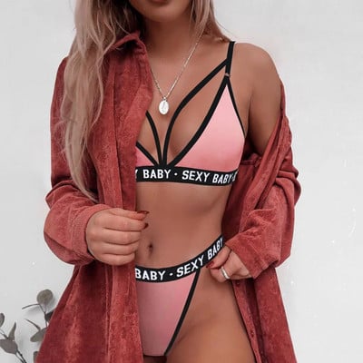 Costum de baie în trei puncte cu literă sexy Bikini Costum de baie pentru femei Set de lenjerie intimă Set bikini solid Costum de baie pentru femeie Costume de baie brazlian